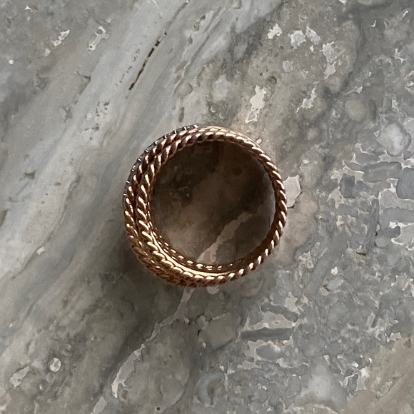 David Yurman rose gold diamond crossover stacking ring - Picture 5 of 6